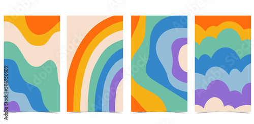 Retro 70s and 80s teenager background design in pop and groovy style
