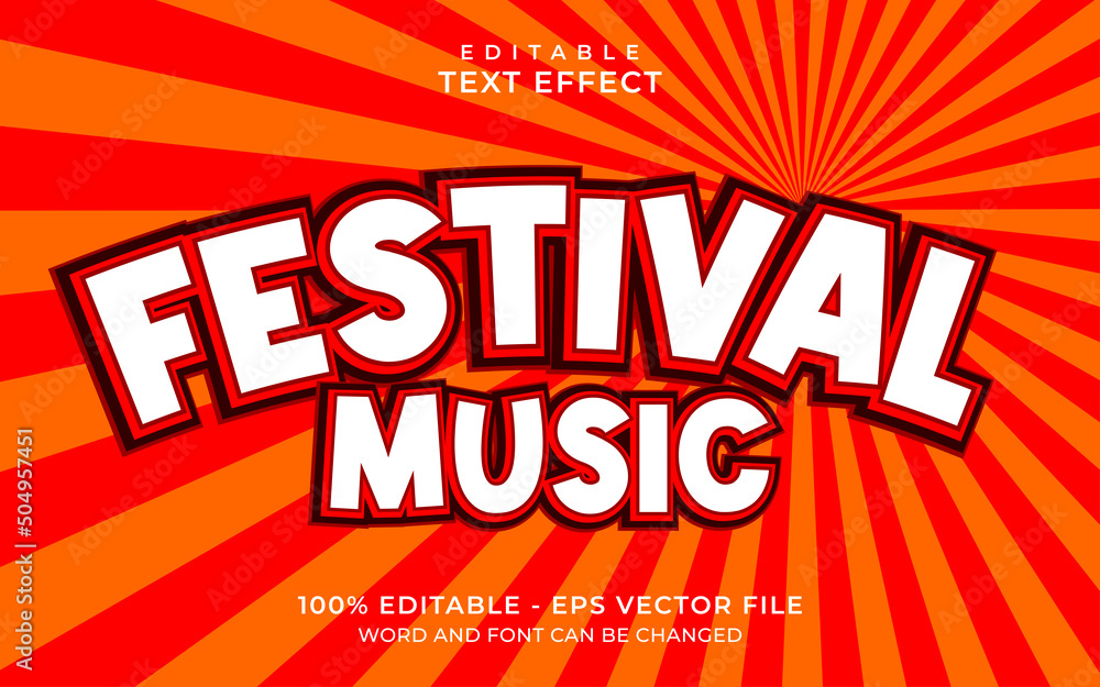 Festival Music Text Effect - Editable Retro Vintage Text Style
