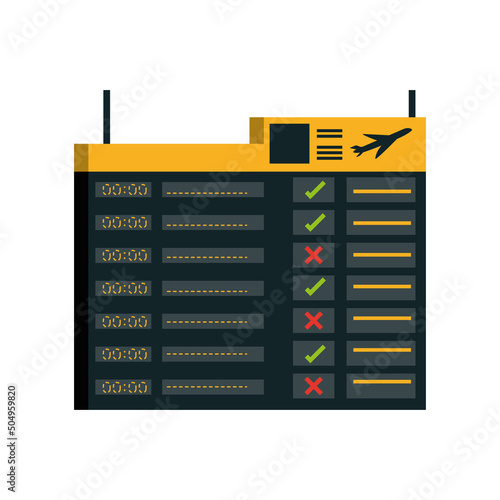airport board, departures and arrivals