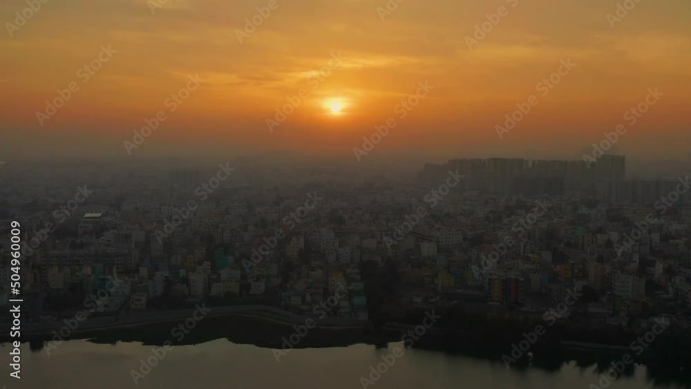 Drone view of stunning Bangalore cityscape sunrise Drone view of stunning Bangalore cityscape sunrise