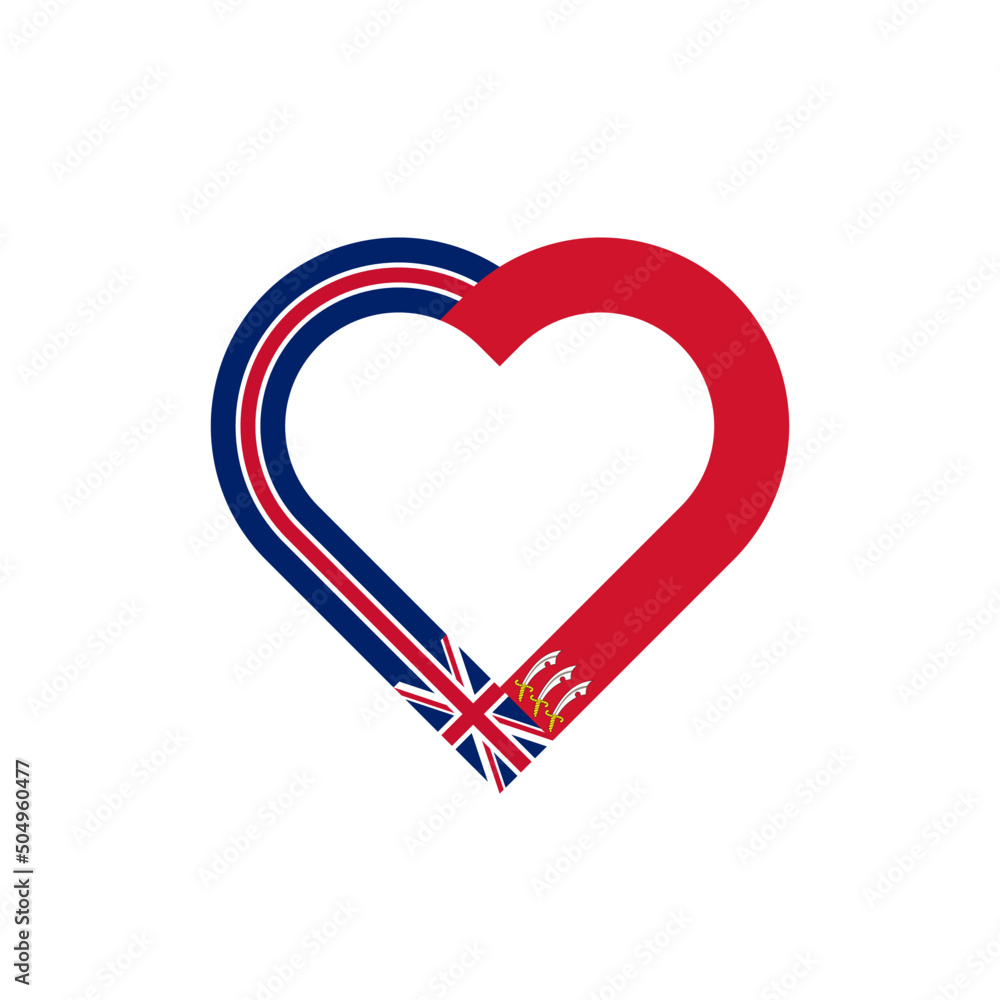 heart ribbon icon of united kingdom and essex flags. vector illustration isolated on white background