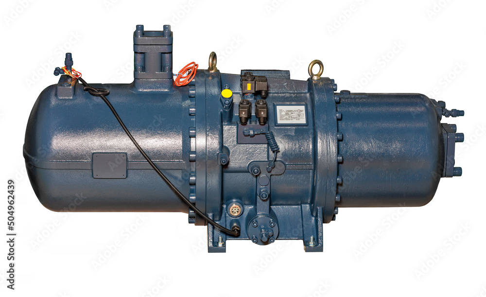 Naklejka premium Industrial screw compressor especially for air conditioning and refrigeration applications.