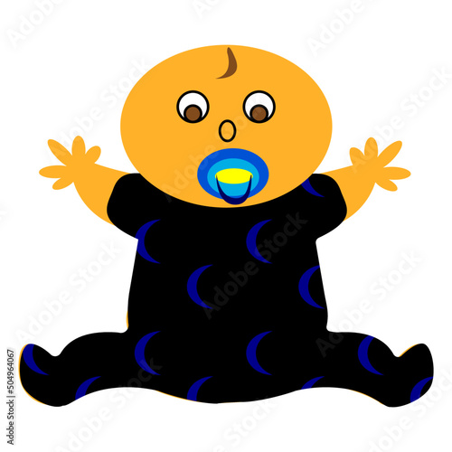 Baby garçon avec un ensemble rose et bleu étoilé