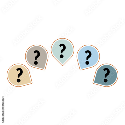 Speech bubbles with Question mark icon isolated on white background