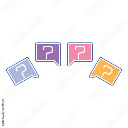 Speech bubbles with Question mark icon isolated on white background