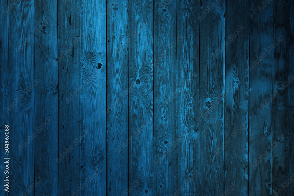 wooden wall, blue background