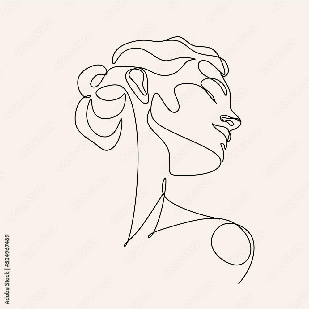 Line Art Woman Face Drawing Black Stock Vector (Royalty Free) 2340475621 |  Shutterstock