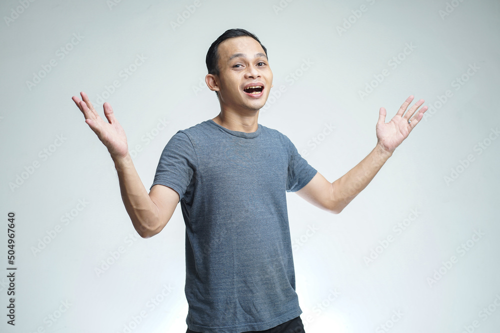 handsome asian man on isolated studio background handsome asian man on isolated studio background