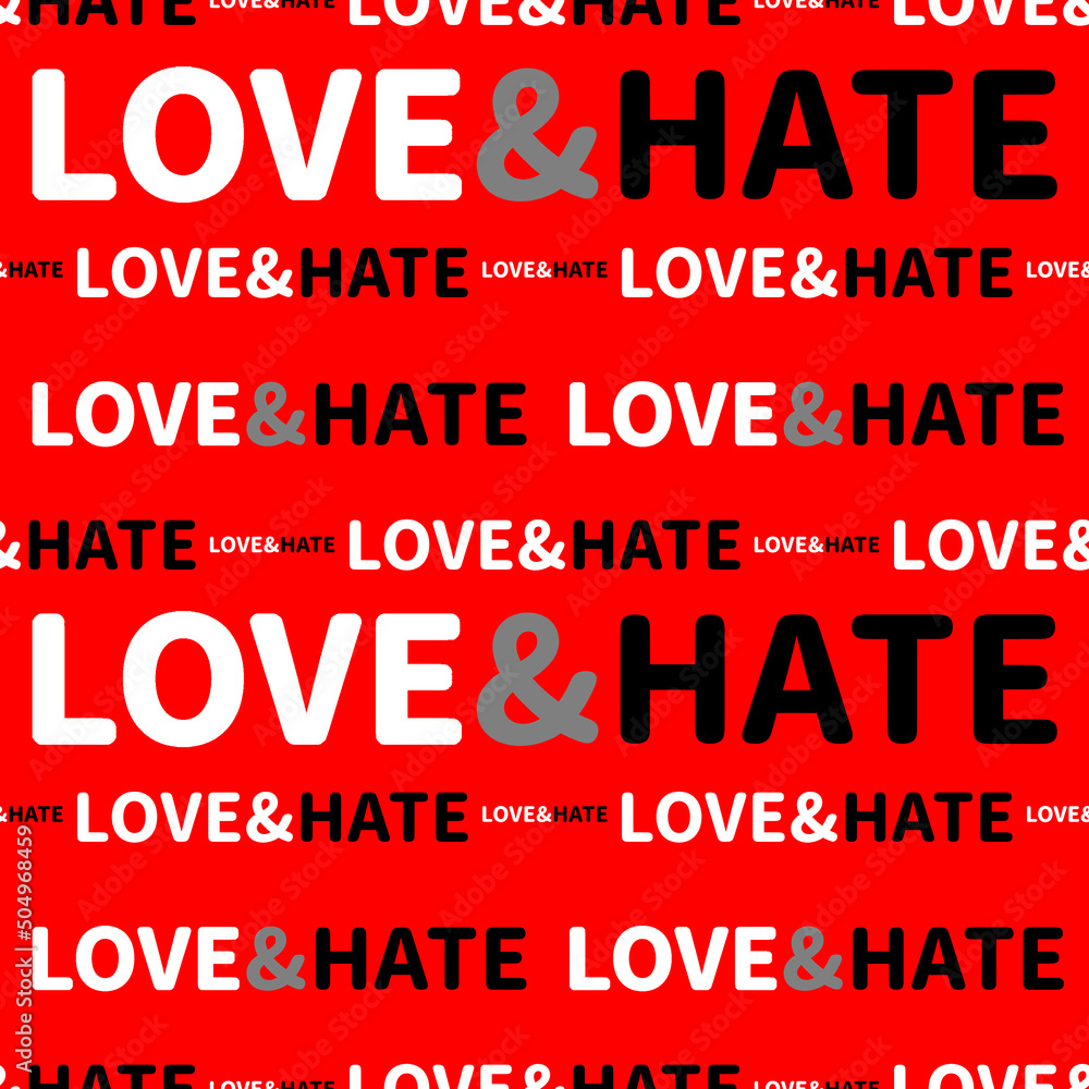 Love and Hate Typographic Design Pattern Love and Hate Typographic Design Pattern