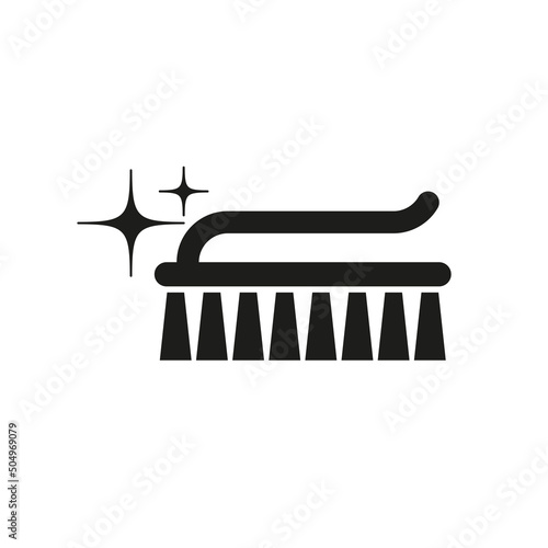 Cleaning brush icon. Simple flat vector illustration on a white background