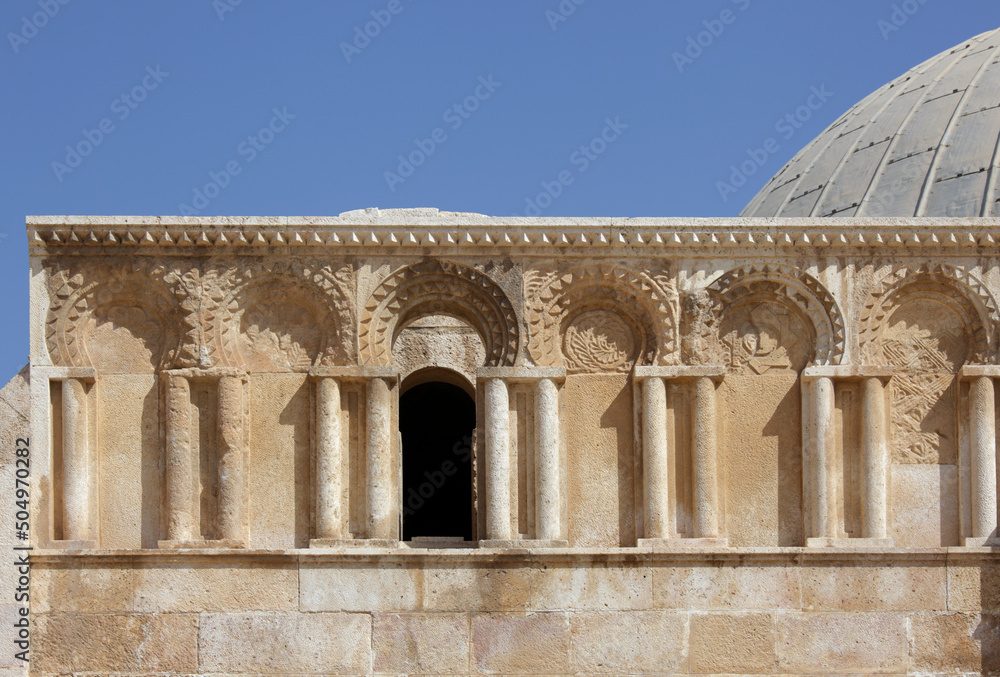 Fototapeta premium Detail of Umayyad palace at Amman Citadel, Amman, Jordan