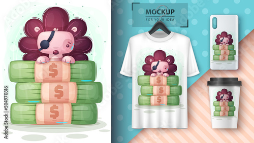 Hedgehog banker poster and merchandising.