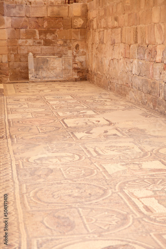 Mosaics in the Byzantine church, Petra, Jordan