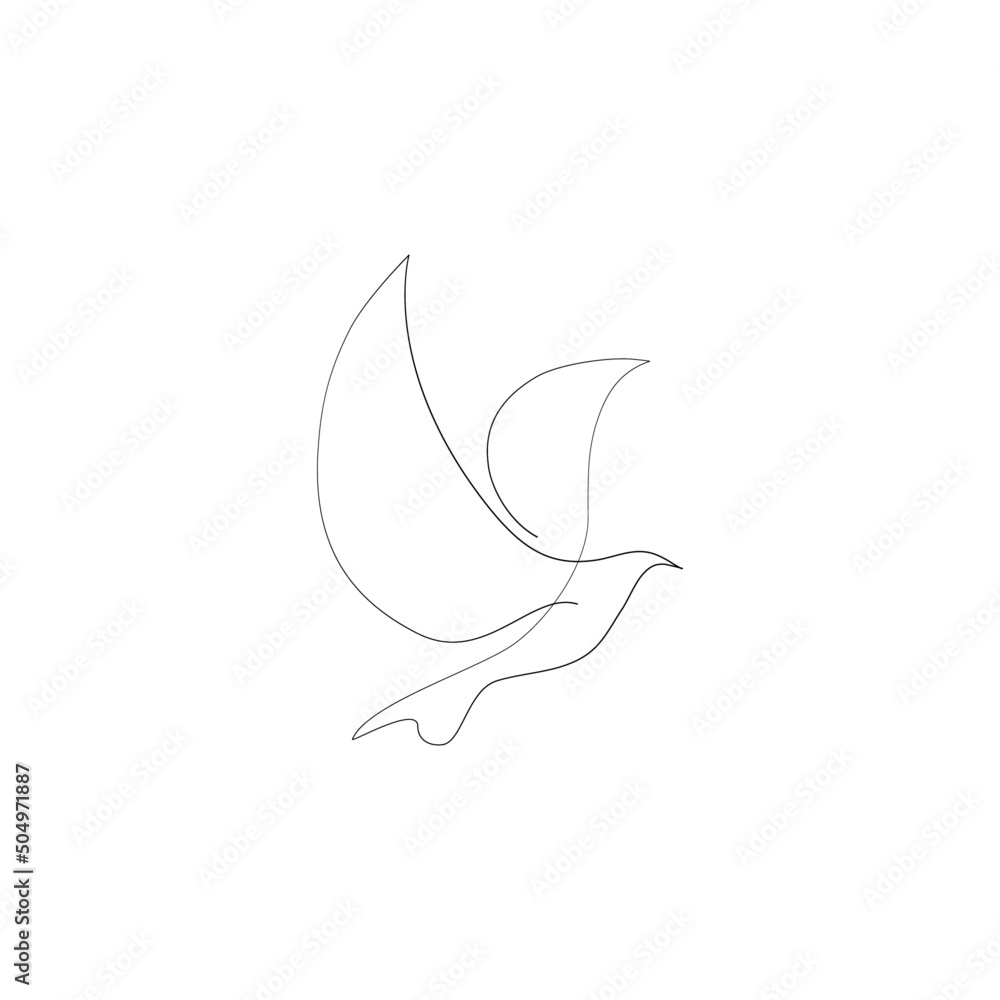 Flying bird continuous line drawing Flying bird continuous line drawing