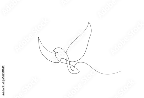 Flying bird continuous line drawing
