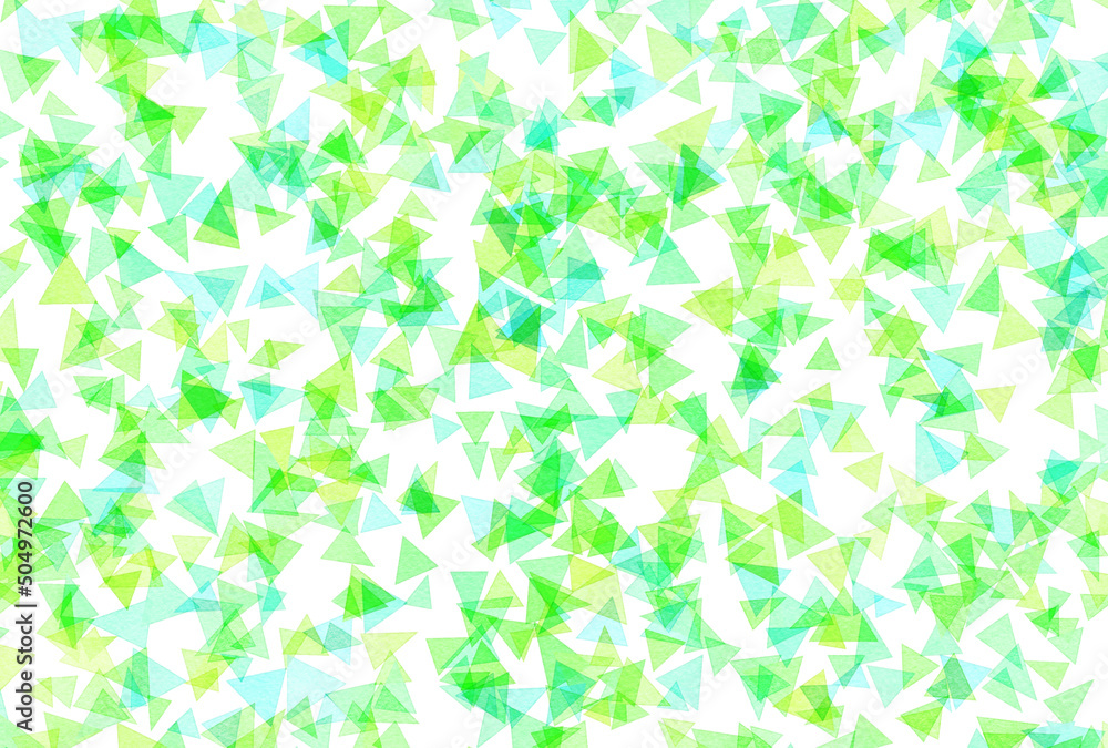 Fototapeta premium 背景素材_水彩テクスチャ_三角_黄緑