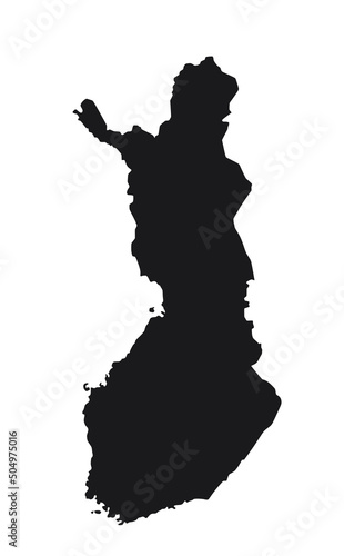 Finland black map. vector illustration