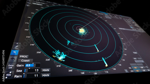 Ship navigation equipment radar in night
