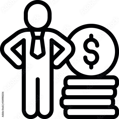 Coin Pile Person Icon