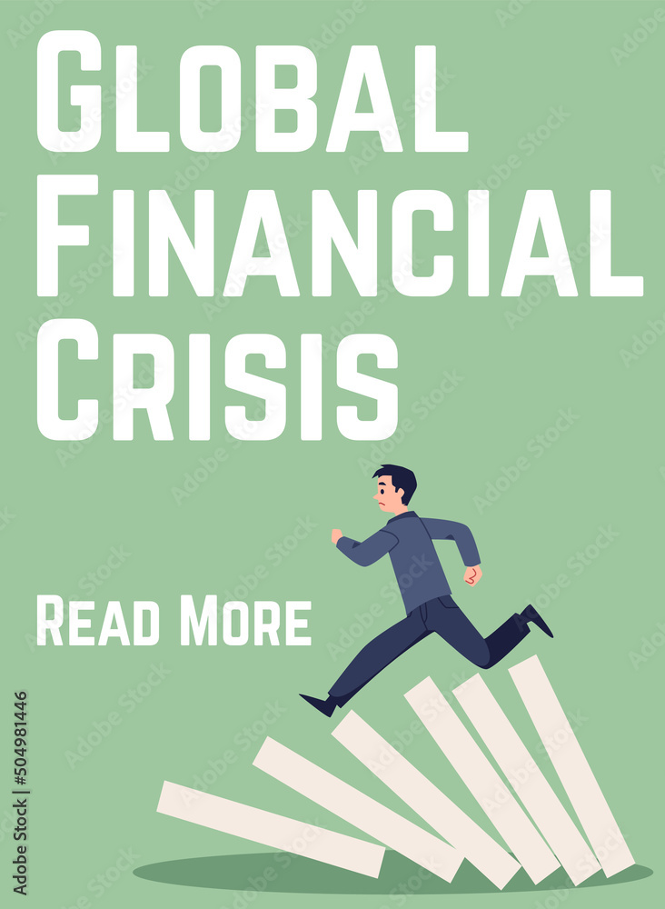 Vertical banner about global financial crisis flat style Vertical banner about global financial crisis flat style