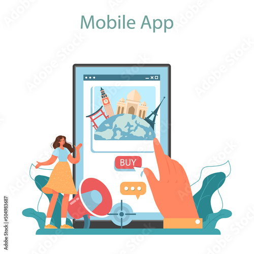 Travel agency marketing campaign online service or platform