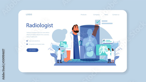Radiology web banner or landing page. Idea of health care and disease