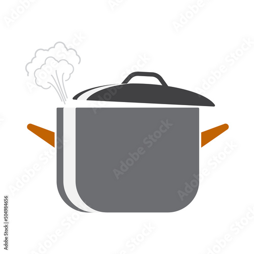 Cooking kitchen pot vector illustration.  Cooking pan icon.