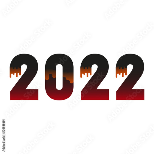 2022 year of war in Ukraine vector illustration. 2022 icon in bloody style. 2022, the year of memory of what happened in Ukraine.