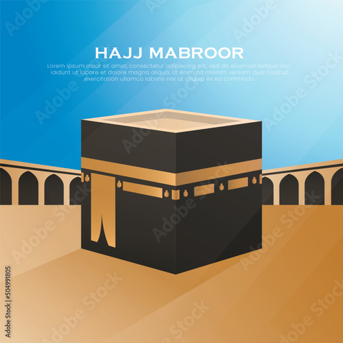 Hajj mabrour background with kaaba