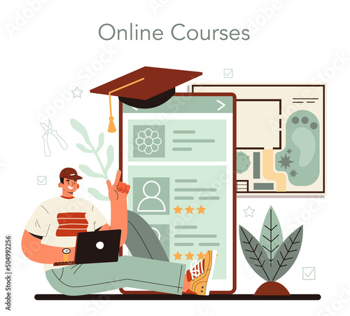 Landscape designer online service or platform. Gardening and yard