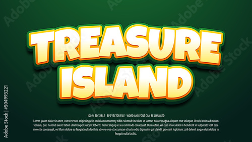 Treasure island 3d style editable text effect 