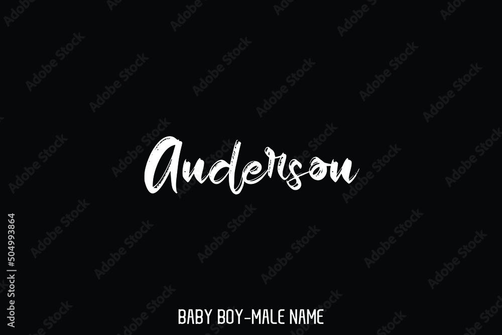 Brush Grunge Text Typography Lettering of Baby Boy Name Anderson