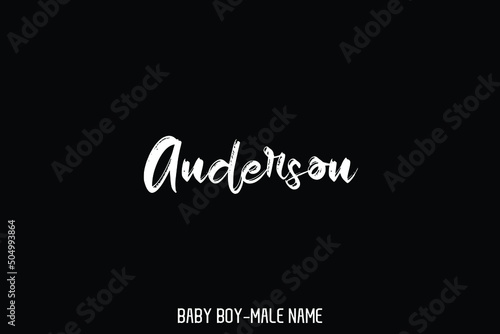 Brush Grunge Text Typography Lettering of Baby Boy Name Anderson photo