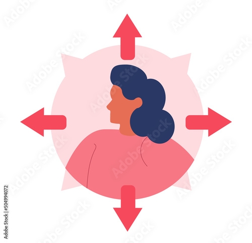 Extrovert individuality. Extraversion character enjoying communication with