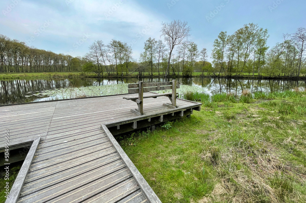 Fototapeta premium dutch landscape on a cloudy day in spring