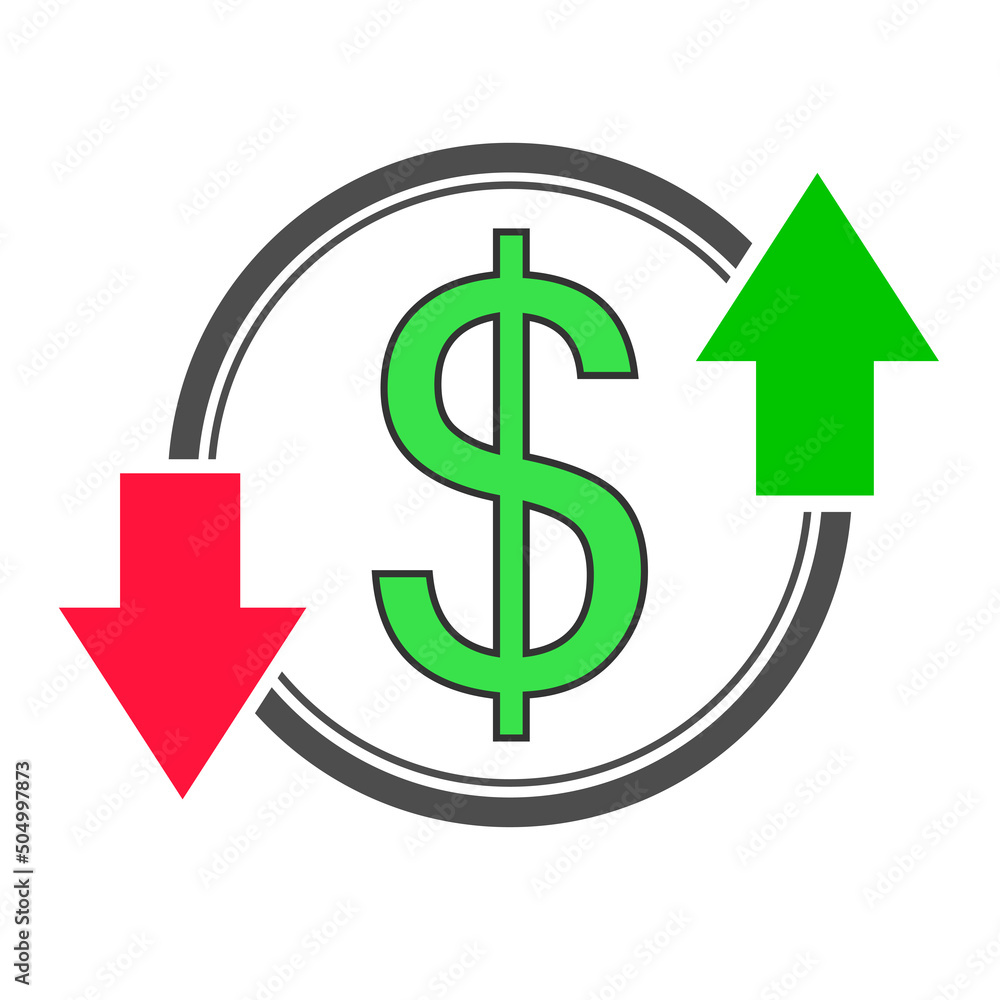 Сost reduction and growth business icons. Arrow dollar icon. Up and down arrow symbol, sign. image jpeg illustration.
Сost reduction and growth business icons. Arrow dollar icon. Up and down arrow symbol, sign. image jpeg illustration.