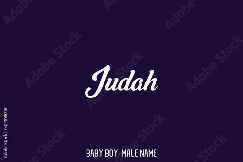Calligraphy Text " Judah " English Name of Baby Boy 