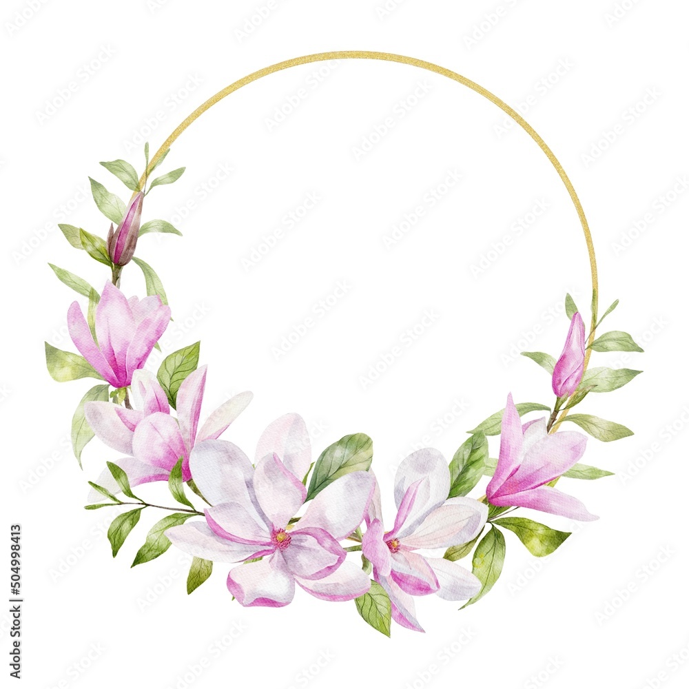 Gold frame with flowers
