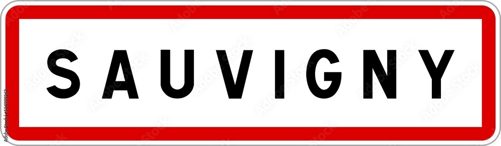 Panneau entrée ville agglomération Sauvigny / Town entrance sign Sauvigny