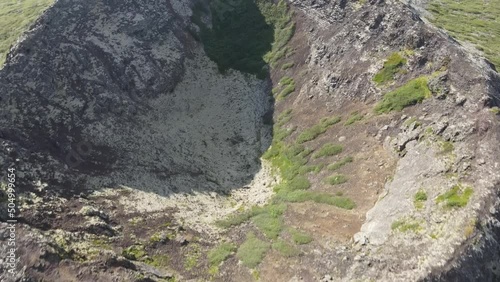 Aerial view of Eldborg crater near Borgarnes in Western Iceland photo