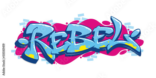 Rebel font in graffiti style. Vector illustration.