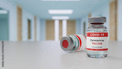 Vaccination concept with COVID-19 vaccine with copy space photo