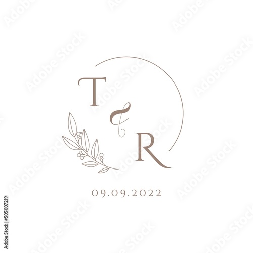 Letter TR wedding initial logo design photo