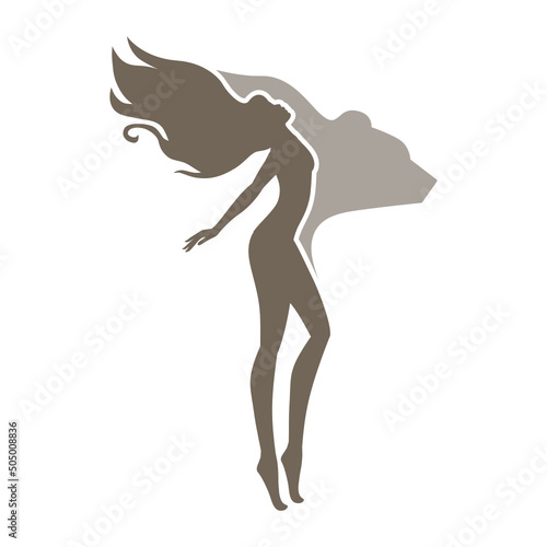beautiful naked woman, vector illustration