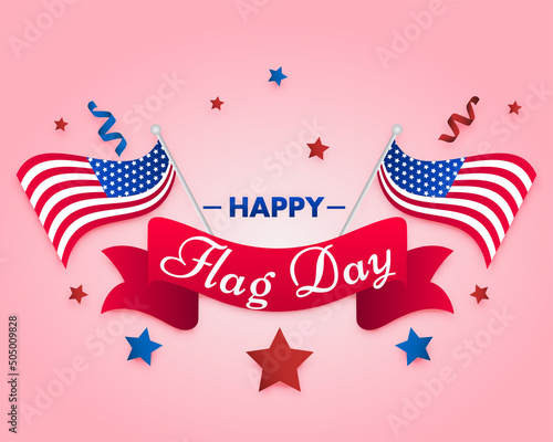 US flag day poster june 14 USA america national holiday banner vector design poster graphic illustration