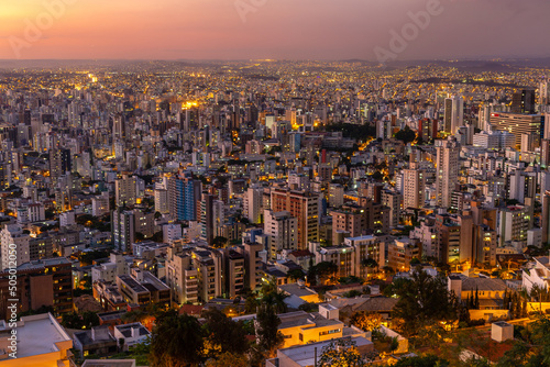 Sunset view of Belo Horizonte, Minas Gerais, Brazil. photo