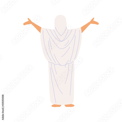 islamic pilgrim woman praying