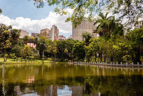 Pond in Belo Horizonte Municipal Park, Belo Horizonte, Minas Gerais, Brazil.