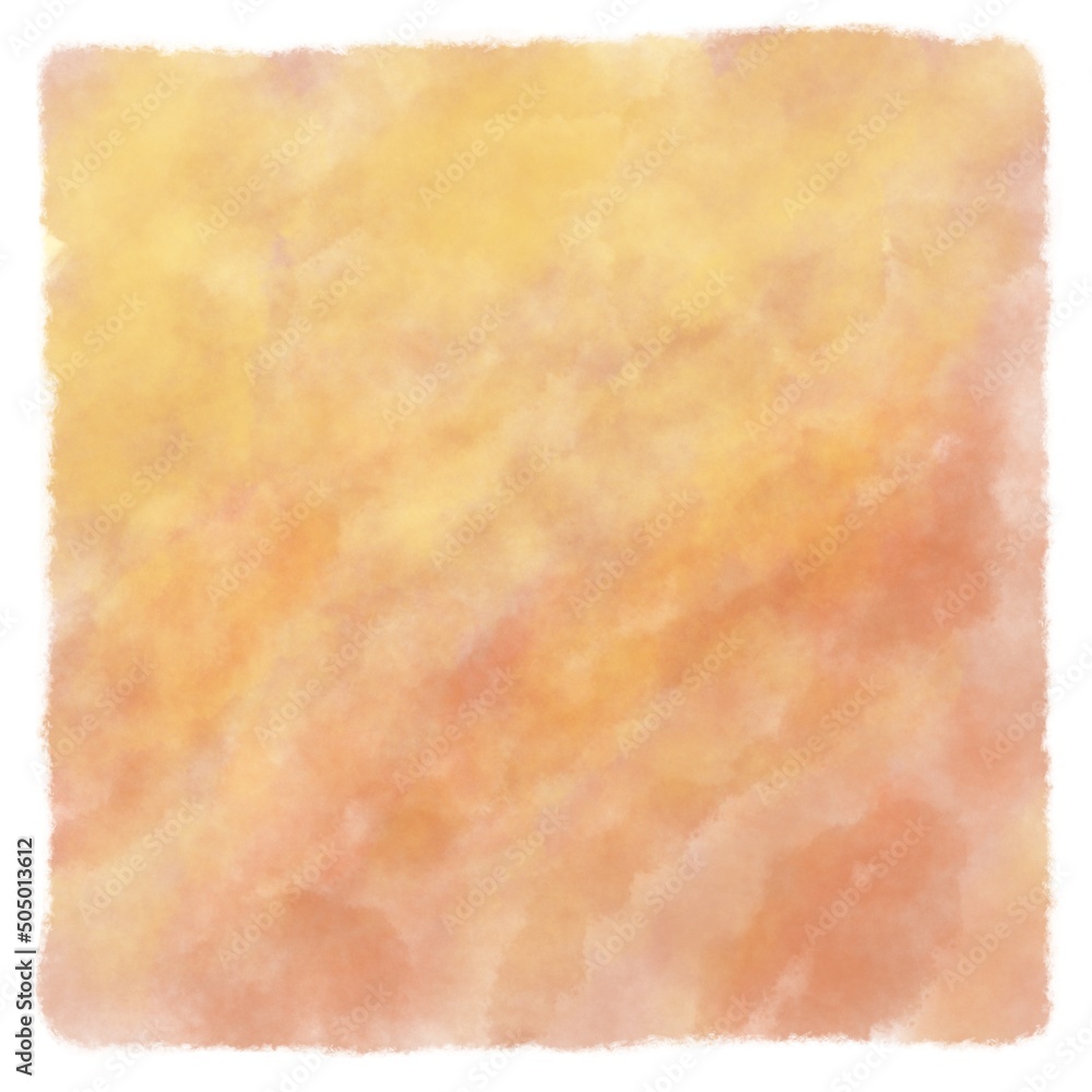 Orange pastel watercolor sky texture background.