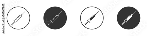 Medical syringe icon. Outline medical syringe vector icon for web design isolated on white background.